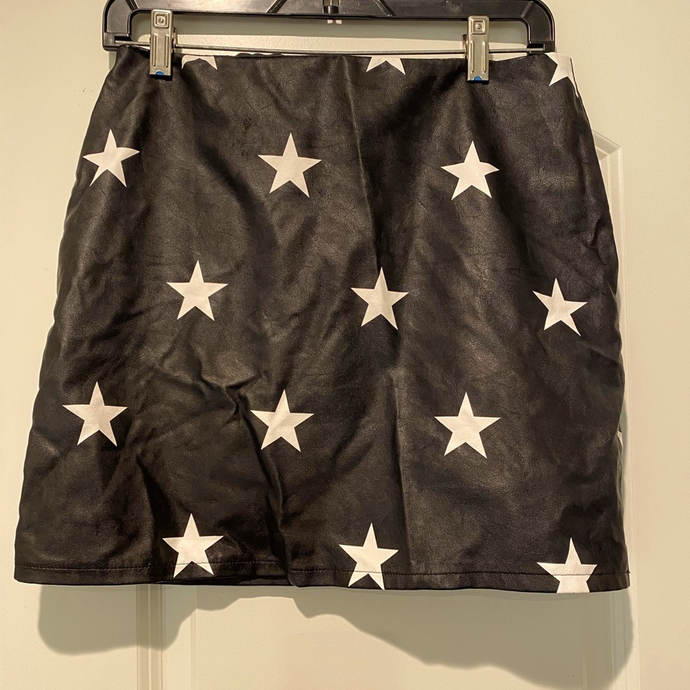 Pleather star skirt